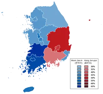 Karte der Wahlergebnisse