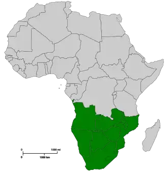 Karte des südlichen Afrikas