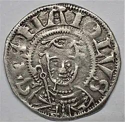 Denar aus Souvigny, 2.&nbsp;Hälfte des 12. Jahrhunderts, Porträt des heiligen Mayeul