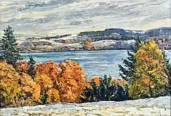 Spätherbstmorgen am Starnbergersee (Öl auf Leinwand)