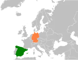 Lage von Spanien und Deutschland