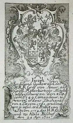 Wappen von Joseph Ferdinand von Spaur