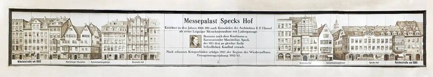 Wandbild auf Meißner Fliesen in Specks Hof Leipzig