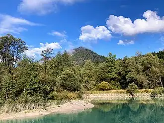 Spitzberg von der Geschiebesperre Sylvensteinspeicher