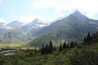Aperes Schareck (rechts) von Sportgastein (Naßfelder Tal)