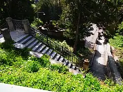 Blick auf das Stäffele am Schwabtunnel (Südportal) am unteren Fuß des Hasenbergs