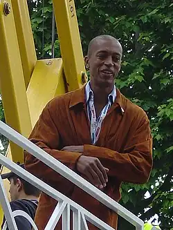 Stéphane Diagana (Foto: 2005) – 1994 war er EM-Dritter, 1995 WM-Dritter, nun wurde er&nbsp;Weltmeister