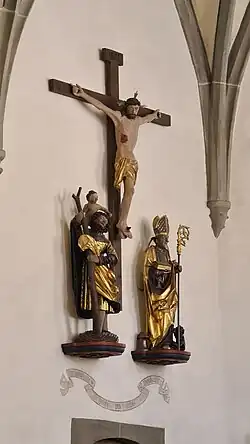Kruzifix (16. Jh.) und Christopherus und Theodul (1510)