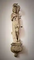 Hl. Sebastian; Bernhard Meyering, Sandstein; um 1685; (nach einem Sterbenden Sklaven Michelangelos vom Grab Julius II. gearbeitet)
