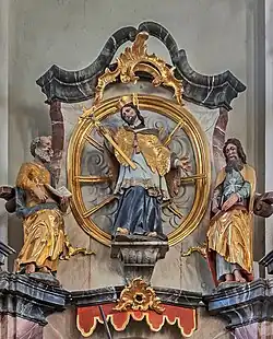 St. Nepomuk mit zwei Aposteln Linker Seitenaltar
