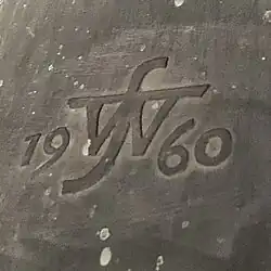 Das Gießerzeichen von F. W. Schilling mit Gussjahr auf der Nikolaus-Glocke