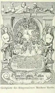 Abzeichnung der Grabplatte