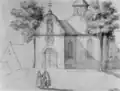 Peterskapelle um 1700, Federzeichnung von Peter Ellmer