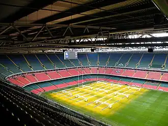 Innenansicht des Principality Stadium (Januar 2010)