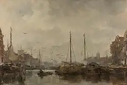 Jacob Maris (etwa 1886): Hafenansicht einer holländischen Stadt – Rijksmuseum Amsterdam