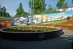 Wandbemalung am U-Bahnhof Rudolf-Oetker-Halle