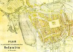Stadtplanausschnitt ca. um 1860