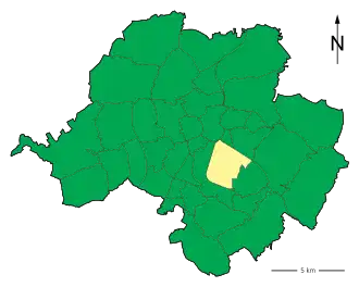 Lage des Stadtteils Chemnitz-Bernsdorf in Chemnitz (anklickbare Karte)