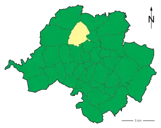 Lage des Stadtteils Chemnitz-Borna-Heinersdorf in Chemnitz (anklickbare Karte)