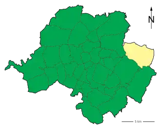 Lage des Stadtteils Chemnitz-Euba in Chemnitz (anklickbare Karte)