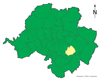 Lage des Stadtteils Chemnitz-Reichenhain in Chemnitz (anklickbare Karte)