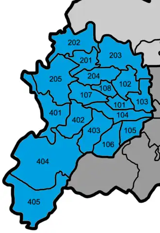 Einteilung in Stadtteile