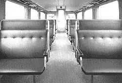 Inneneinrichtung 3. Klasse mit Kunstledersitzen