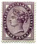 „Penny Lilac“ aus dem Jahr 1881; 16 Punkte in jeder Ecke.