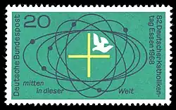 Briefmarke der Deutschen Bundespost (1968) 82. Deutscher Katholikentag in Essen