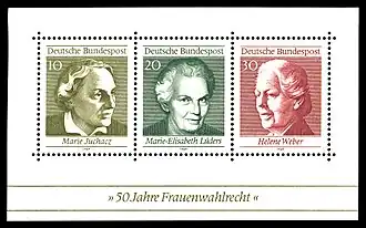 Block 5, Ausgabe 1969 der Deutschen Bundespost, (50 Jahre Frauenwahlrecht)