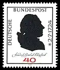 Briefmarke der Deutschen Bundespost zum 250.&nbsp;Jubiläum des Geburtstags, 1974