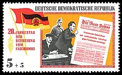 DDR-Briefmarke 1965 Dimitroff vor dem Reichsgericht in Leipzig