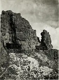 Großer Lagzuoi, Baracke der Artilleriebeobachter, Juni 1917