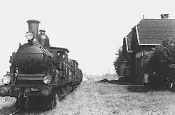 Bahnhof Ter Apelkanaal-Vetstukkenmond mit einer Lok der NS-serie 3300 (1947)