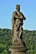 Statue des hl. Philipp Neri auf der Rampe der Schlosstreppe in Prag