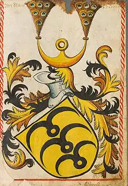 Wappen der vom Stain, Scheiblersches Wappenbuch, 1450/80