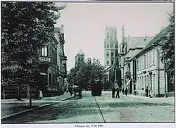 Ludgeristraße mit Stern-Apotheke und Ludgerikirche (1906)