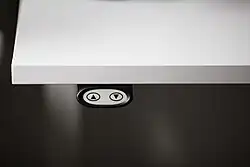 Steuerungspanel eines elektrisch höhenverstellbaren Schreibtischs (ohne Memoryfunktion)