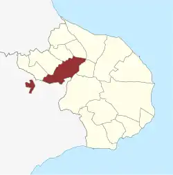 Lage des Hårlev Sogn in der Stevns Kommune