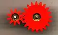 Zahnradgetriebe: links das Zahnritzel