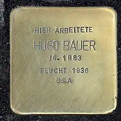 Stolperstein für Hugo Bauer