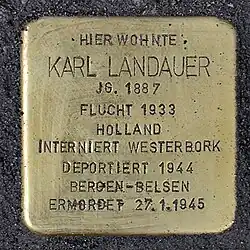 Stolperst savignystrasse 76 landauer karl