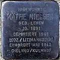 Stolperstein für Käthe Niessen (Virchowstraße 10)
