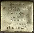 Stolperstein für Martha Horn (Maastrichter Straße 21)