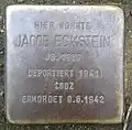 Stolperstein Jakob Eckstein (Weißenburgstraße 66)