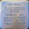 Stolperstein für Lucie Götzer (Genter Straße 26)
