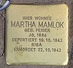 Stolperstein für Martha Mamlok