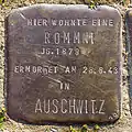 Stolperstein für eine Rommni (Kämmergasse 14)