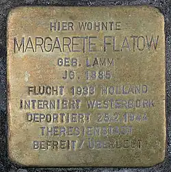 Stolperstein für Margarete Flatow