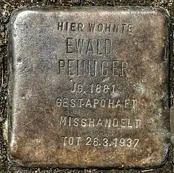 Stolperstein für Ewald Peiniger